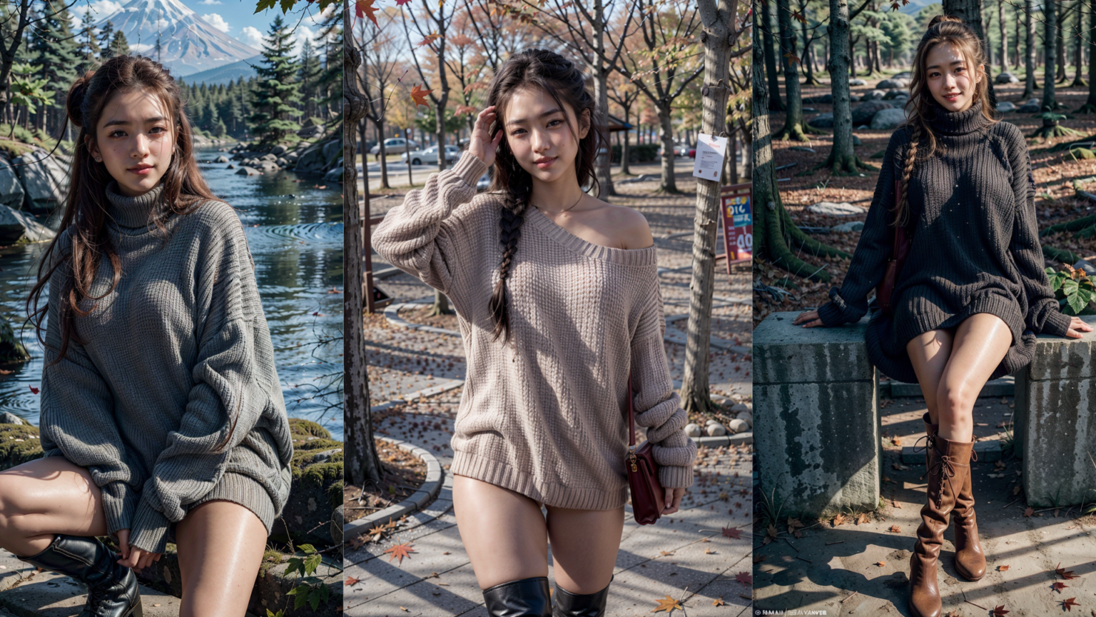 Influencer em diferentes cenários